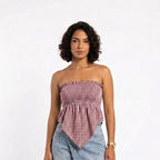 TOP VICHY CON CORTE PLUMA