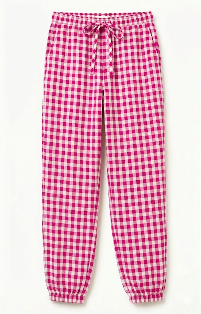 SPODNIE JOGGER W KRATKĘ VICHY