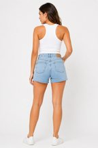 SHORT DE MEZCLILLA DESHILACHADO