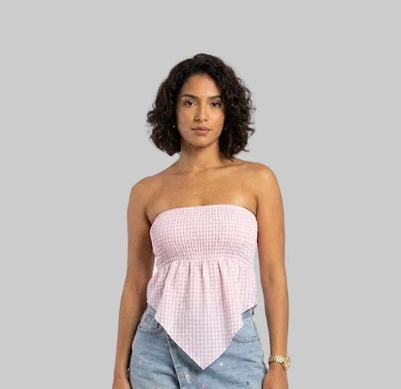 TOP VICHY CON CORTE PLUMA