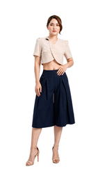 PANTALÓN CULOTTE PLISADO TIRO ALTO