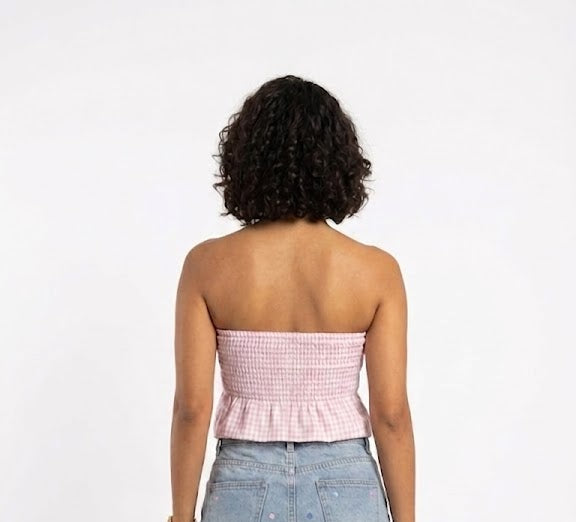 TOP VICHY CON CORTE PLUMA