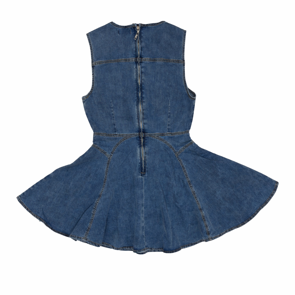 VESTIDO DENIM CON BOTONES DORADOS