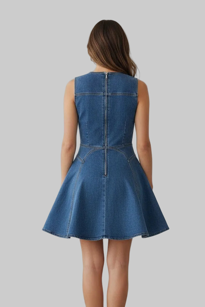 VESTIDO DENIM CON BOTONES DORADOS