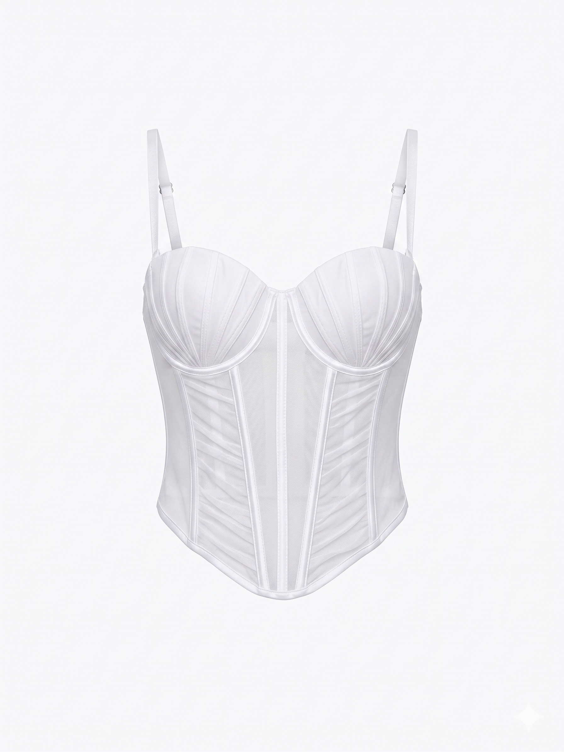 CORSET LENCERO TRANSPARENTE CON VARILLAS