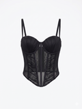 CORSET LENCERO TRANSPARENTE CON VARILLAS
