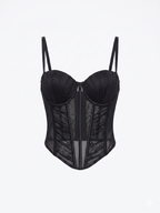 CORSET LENCERO TRANSPARENTE CON VARILLAS