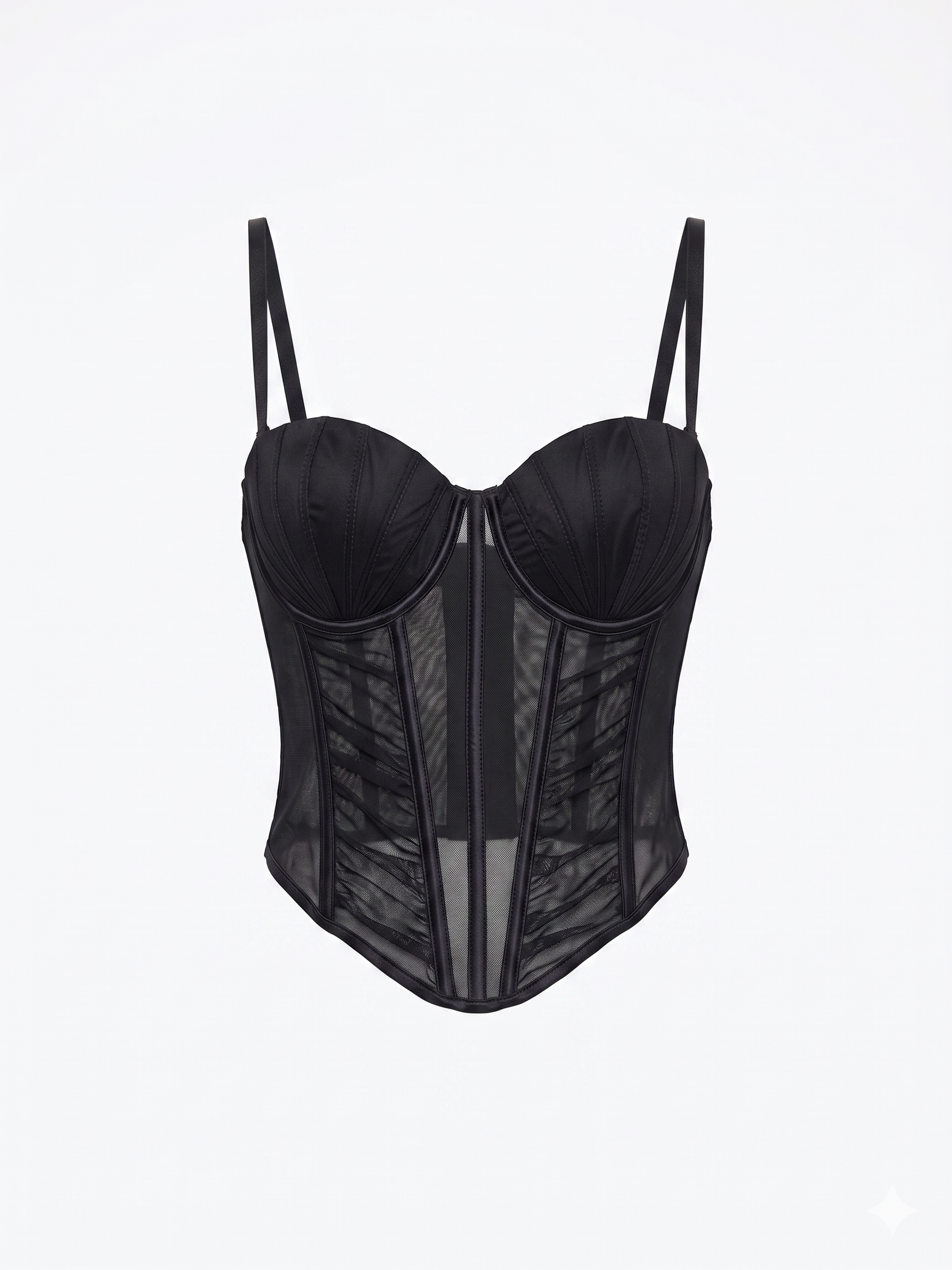CORSET LENCERO TRANSPARENTE CON VARILLAS