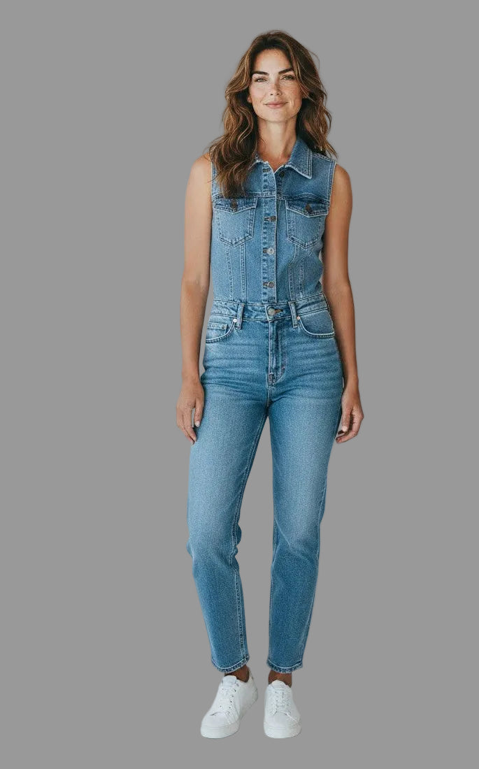 MONO LARGO SIN MANGAS ESTILO DENIM