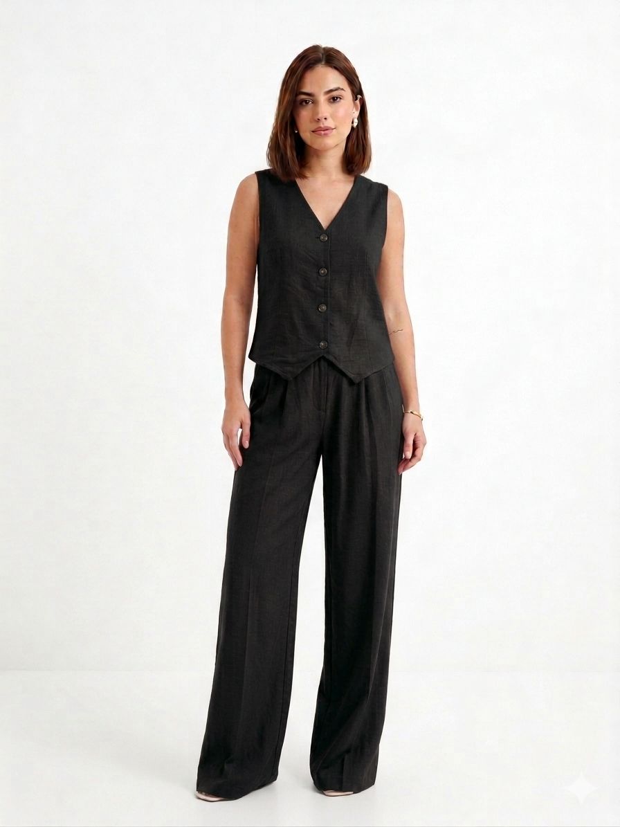 CONJUNTO CHALECO Y PANTALÓN ANCHO
