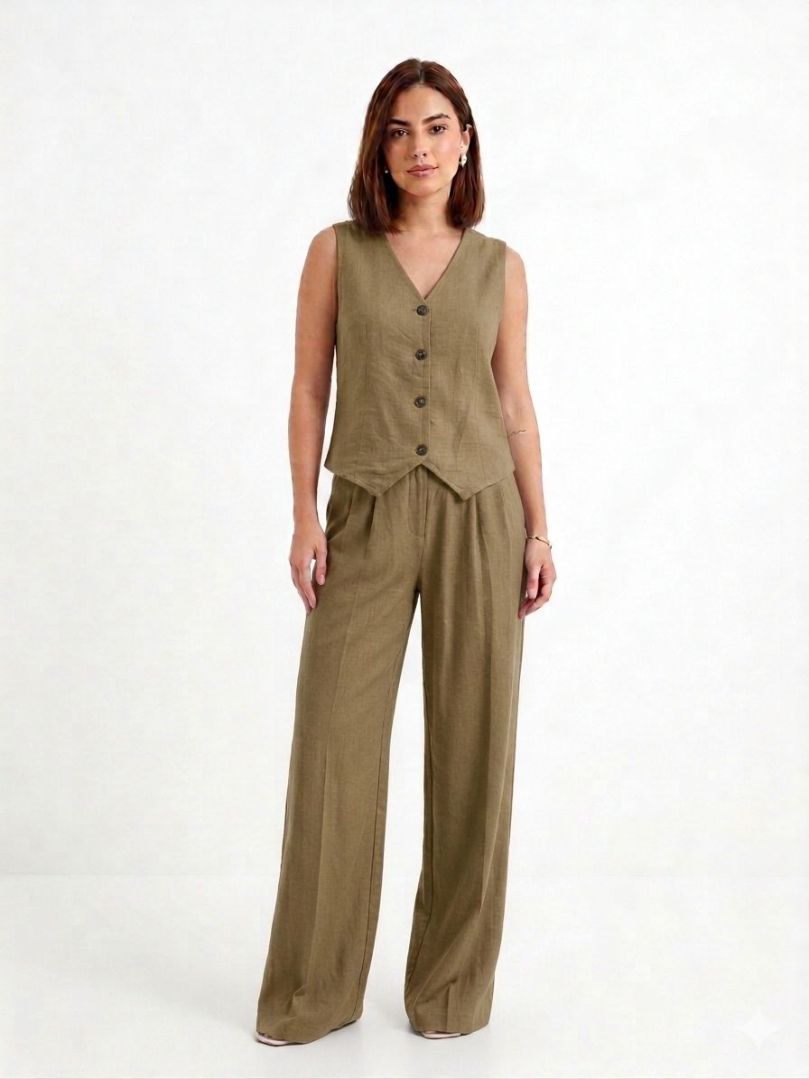 CONJUNTO CHALECO Y PANTALÓN ANCHO