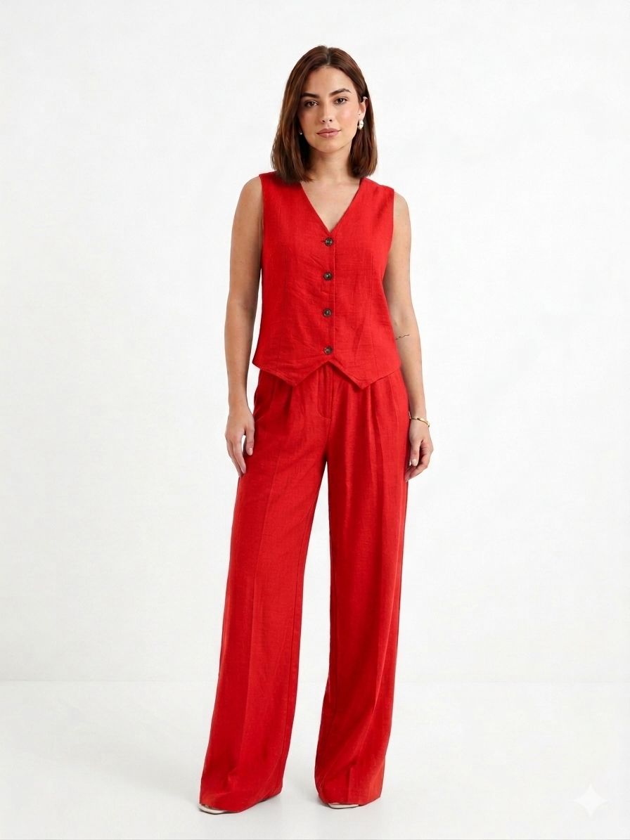 CONJUNTO CHALECO Y PANTALÓN ANCHO