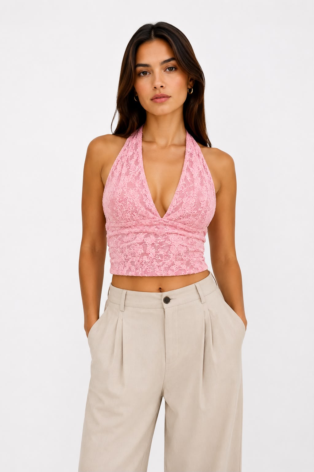 BLUSA HALTER ESCOTE PROFUNDO