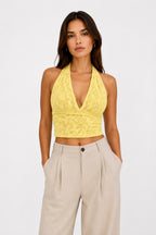 BLUSA HALTER ESCOTE PROFUNDO