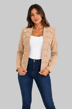 CHAQUETA ESTILO MILITAR  BOTONES DECORATIVOS