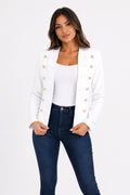 CHAQUETA ESTILO MILITAR  BOTONES DECORATIVOS