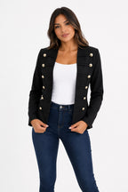 CHAQUETA ESTILO MILITAR  BOTONES DECORATIVOS