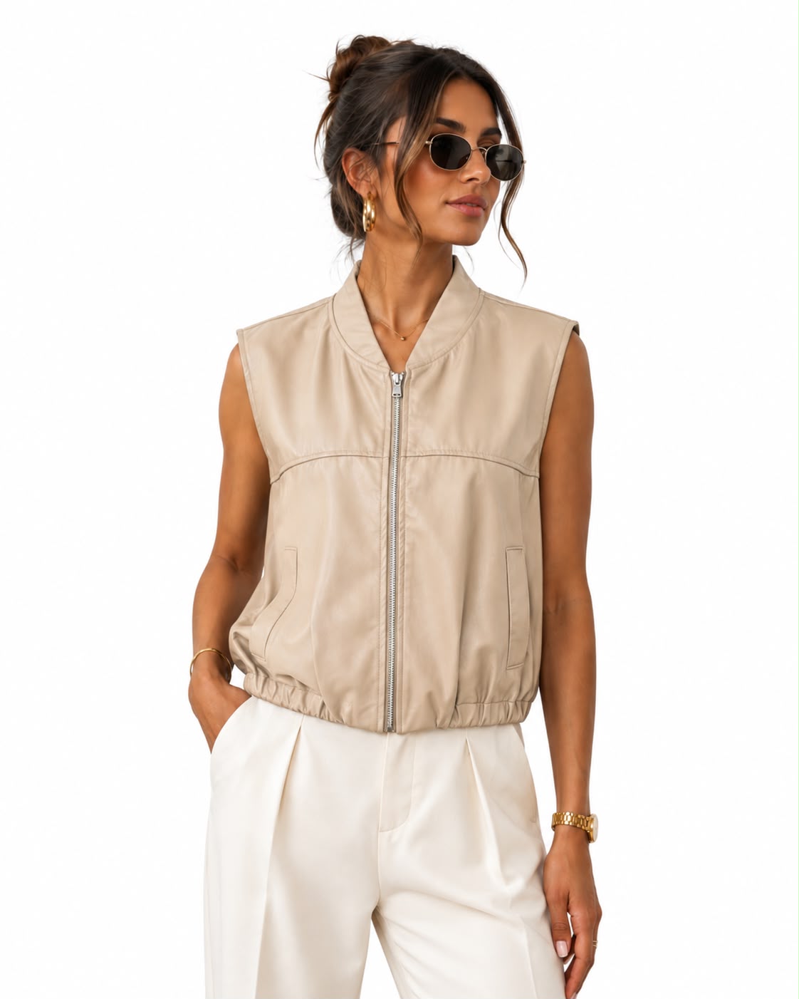 CHALECO EFCT PIEL ESTILO BOMBER