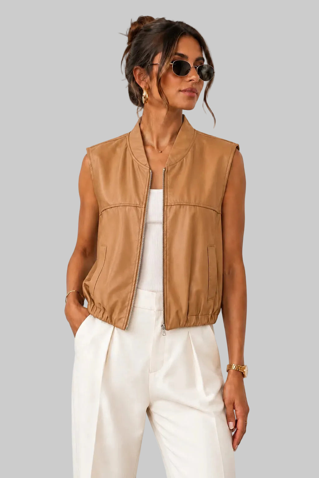 CHALECO EFCT PIEL ESTILO BOMBER