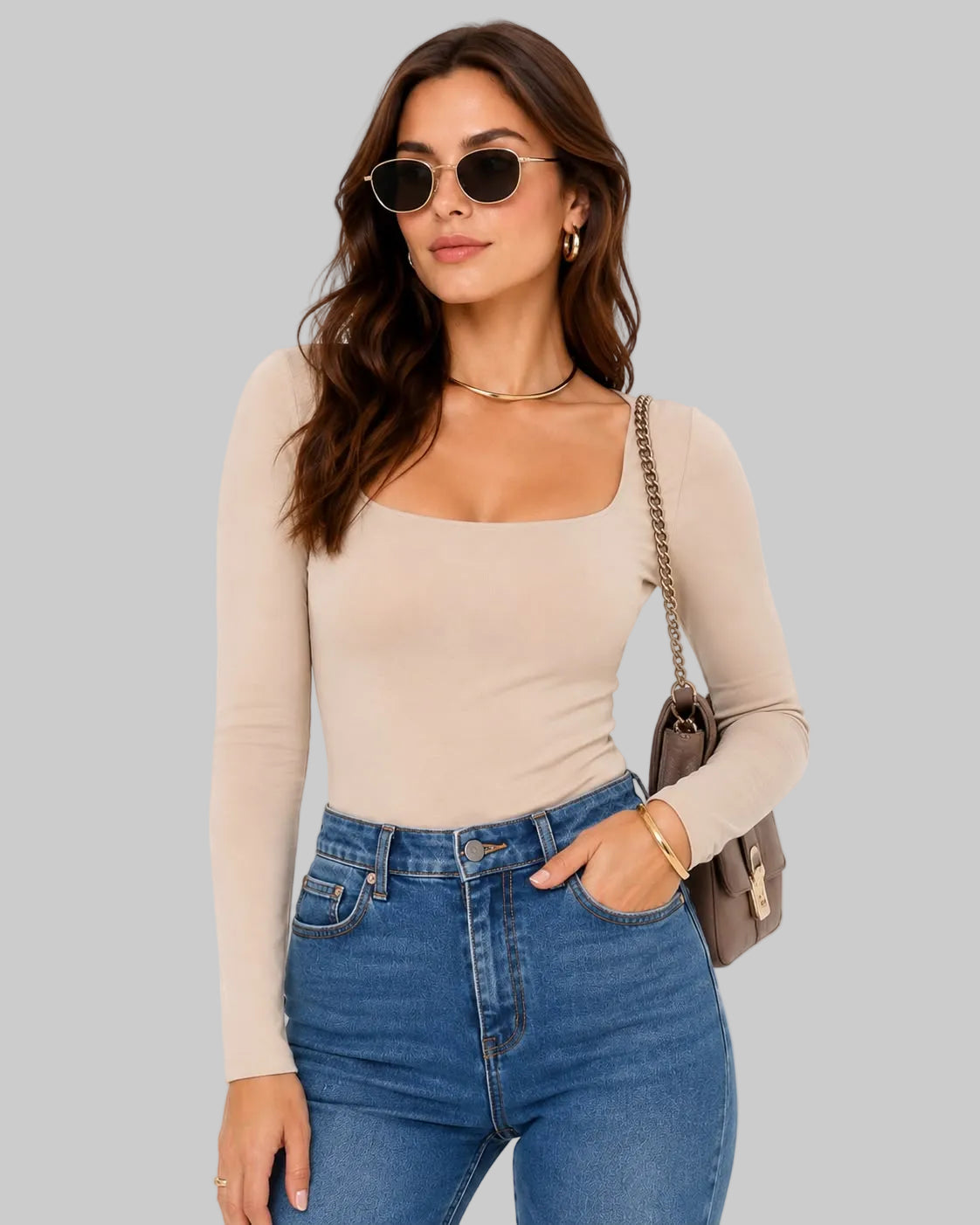 STRETCH LONG-SLEEVED BLOUSE