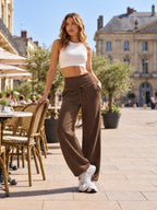 PANTALÓN CON DOBLEZ EN CINTURA Y BAJO AJUSTABLE