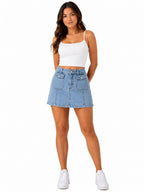 FALDA SHORT CON BOLSILLOS