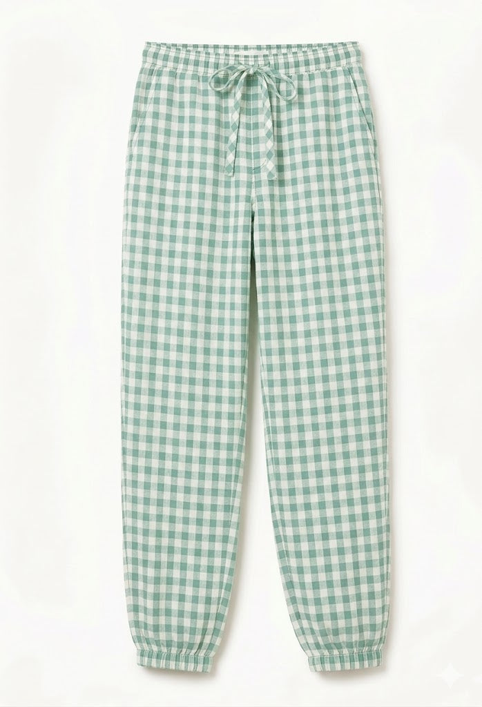 SPODNIE JOGGER W KRATKĘ VICHY