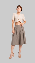 PANTALÓN CULOTTE PLISADO TIRO ALTO