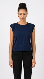 CAMISETA HOMBRERAS CON TACHAS