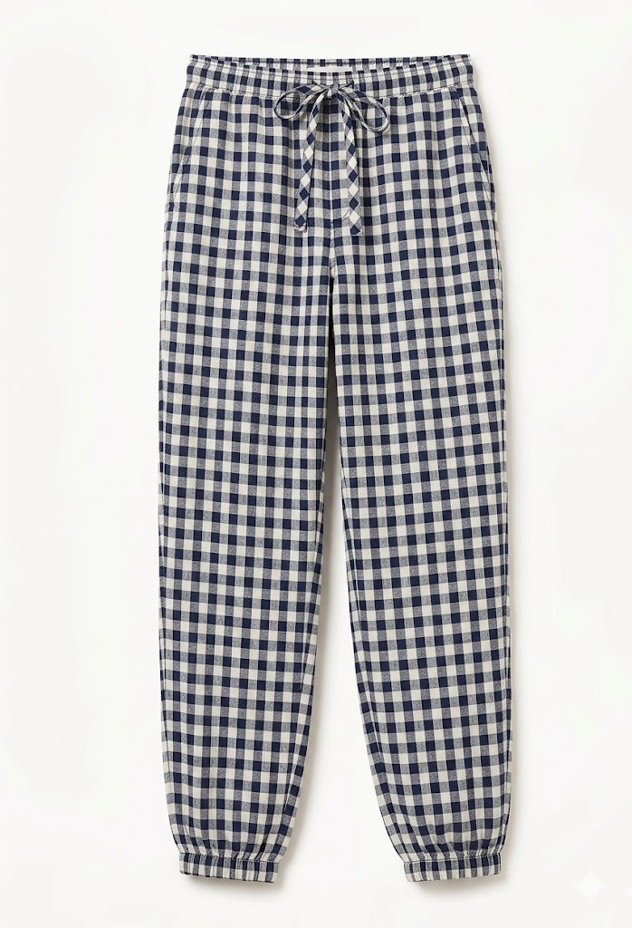 SPODNIE JOGGER W KRATKĘ VICHY