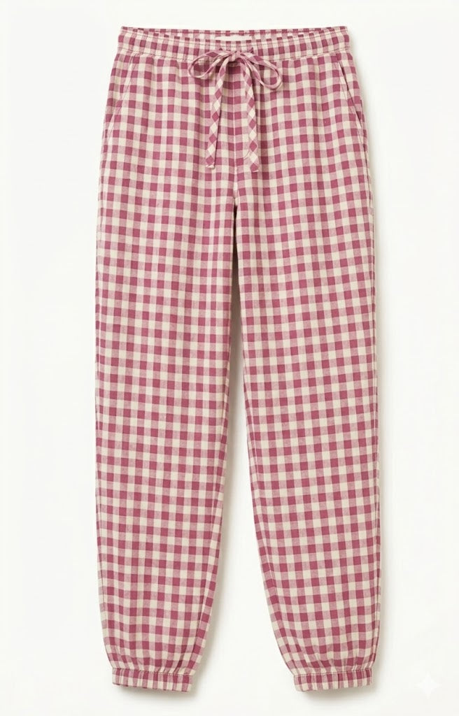 SPODNIE JOGGER W KRATKĘ VICHY